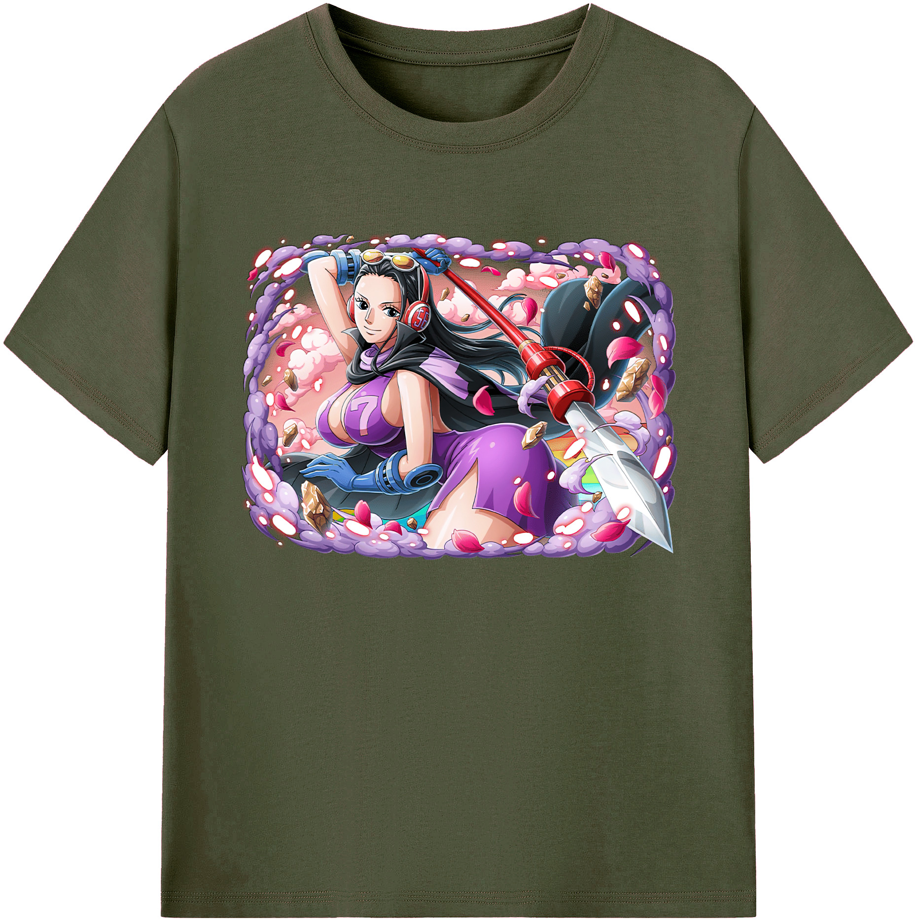 ワンピース ニコ・ロビン ONE PIECE Nico Robin 綿100％ メンズ半袖Tシャツ｜肌触りやわらか＆通気性
